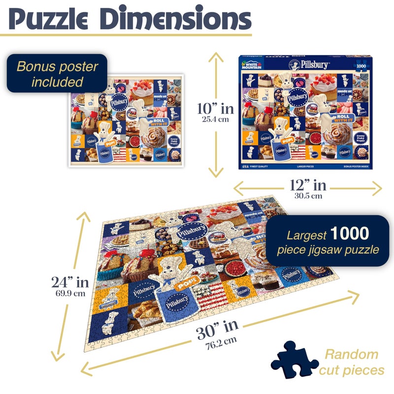 White Mountain Pillsbury Puzzle 1000 Piece Baking Collage Jigsaw Puzzles for Adults and Women - Image 2