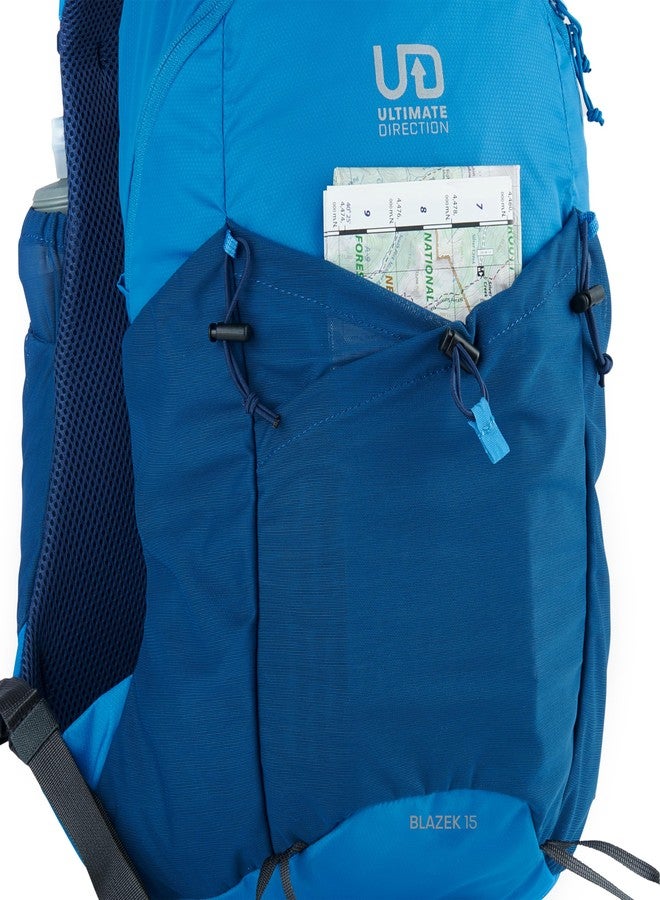 Ultimate Direction Blazek Lightweight Daypack, Adjustable Volume, Compression Cords, Shoulder Strap Pockets, 2023 (15 Liter, UD Blue) - Image 2