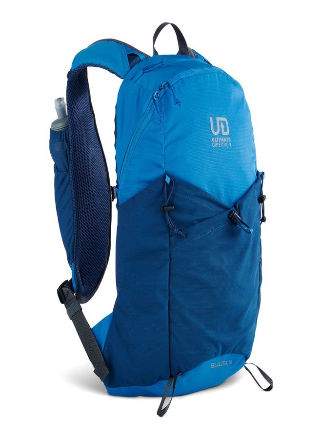 Ultimate Direction Blazek Lightweight Daypack, Adjustable Volume, Compression Cords, Shoulder Strap Pockets, 2023 (15 Liter, UD Blue) - Image 1