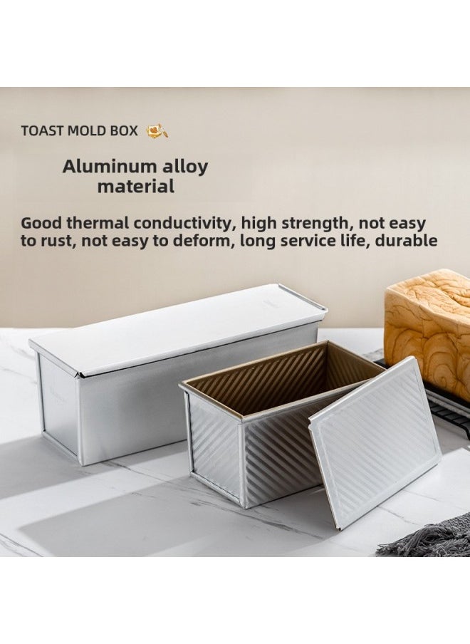 Generic - New Wheat Non-stick 450g Tusi Box With Lid 1000g Non-stick Toast Box Square Bag 1200g Bread Baking Mold-Specification:New Wheat Toast Box-Color:New Wheat Premium Non-stick 385g Without Lid - Image 1