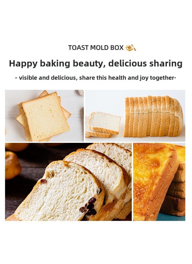 Generic - New Wheat Non-stick 450g Tusi Box With Lid 1000g Non-stick Toast Box Square Bag 1200g Bread Baking Mold-Specification:New Wheat Toast Box-Color:New Wheat Premium Non-stick 385g Without Lid - Image 1