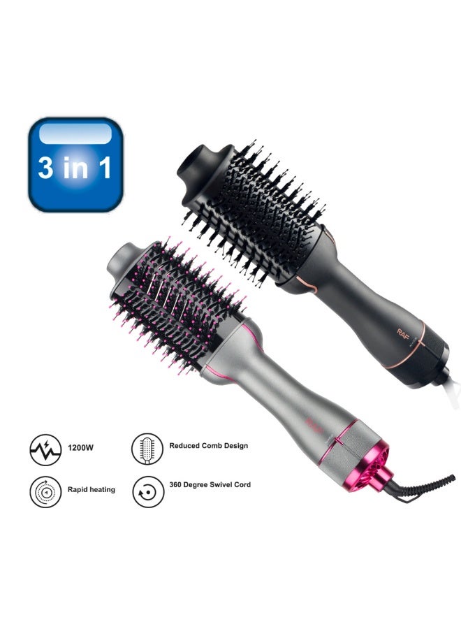 آر إيه أف لفة مستقيمة مزدوجة الاستخدام تصفيف الشعر ثلاثة في واحد مشط الهواء الساخن التلقائي حديد التجفيف مجفف الشعر الكهربائي - Image 3
