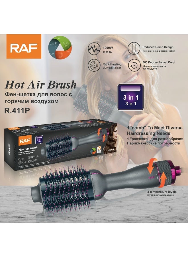 آر إيه أف لفة مستقيمة مزدوجة الاستخدام تصفيف الشعر ثلاثة في واحد مشط الهواء الساخن التلقائي حديد التجفيف مجفف الشعر الكهربائي - Image 2