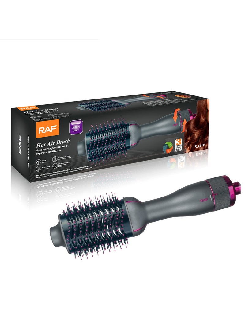 آر إيه أف لفة مستقيمة مزدوجة الاستخدام تصفيف الشعر ثلاثة في واحد مشط الهواء الساخن التلقائي حديد التجفيف مجفف الشعر الكهربائي - Image 1