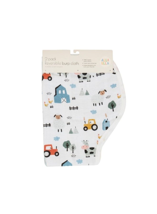 All4Ella Barnyard Burp Cloths - 2 Pack - Image 4