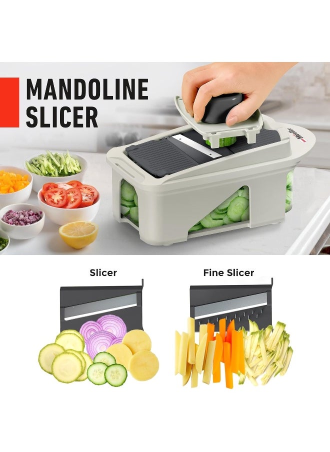 Pro-Series All-In-One, 12 Blade Mandoline Slicer For Kitchen, Food Chopper, Vegetable Slicer And Spiralizer, Cutter, Dicer, Grater, Kitchen Gadgets Sets With Container - pzsku/ZFF64E5D600106152C60DZ/45/_/1722068697/6af54820-d44a-42af-a468-75eb0bd4c0fc