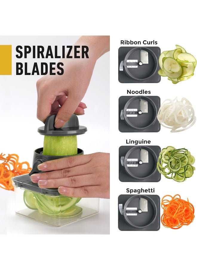 Pro-Series All-In-One, 12 Blade Mandoline Slicer For Kitchen, Food Chopper, Vegetable Slicer And Spiralizer, Cutter, Dicer, Grater, Kitchen Gadgets Sets With Container - pzsku/ZFF64E5D600106152C60DZ/45/_/1722068745/286fe2a4-edbb-4f71-852b-22e419e36c4c