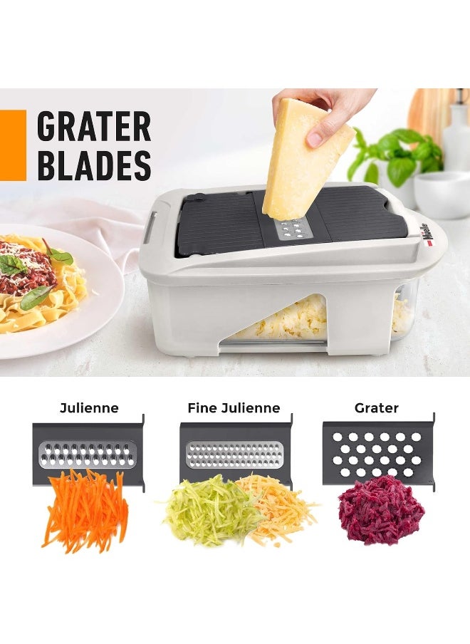 Pro-Series All-In-One, 12 Blade Mandoline Slicer For Kitchen, Food Chopper, Vegetable Slicer And Spiralizer, Cutter, Dicer, Grater, Kitchen Gadgets Sets With Container - pzsku/ZFF64E5D600106152C60DZ/45/_/1722068746/02bfa88f-cb92-4542-8aa2-4742f565d74f