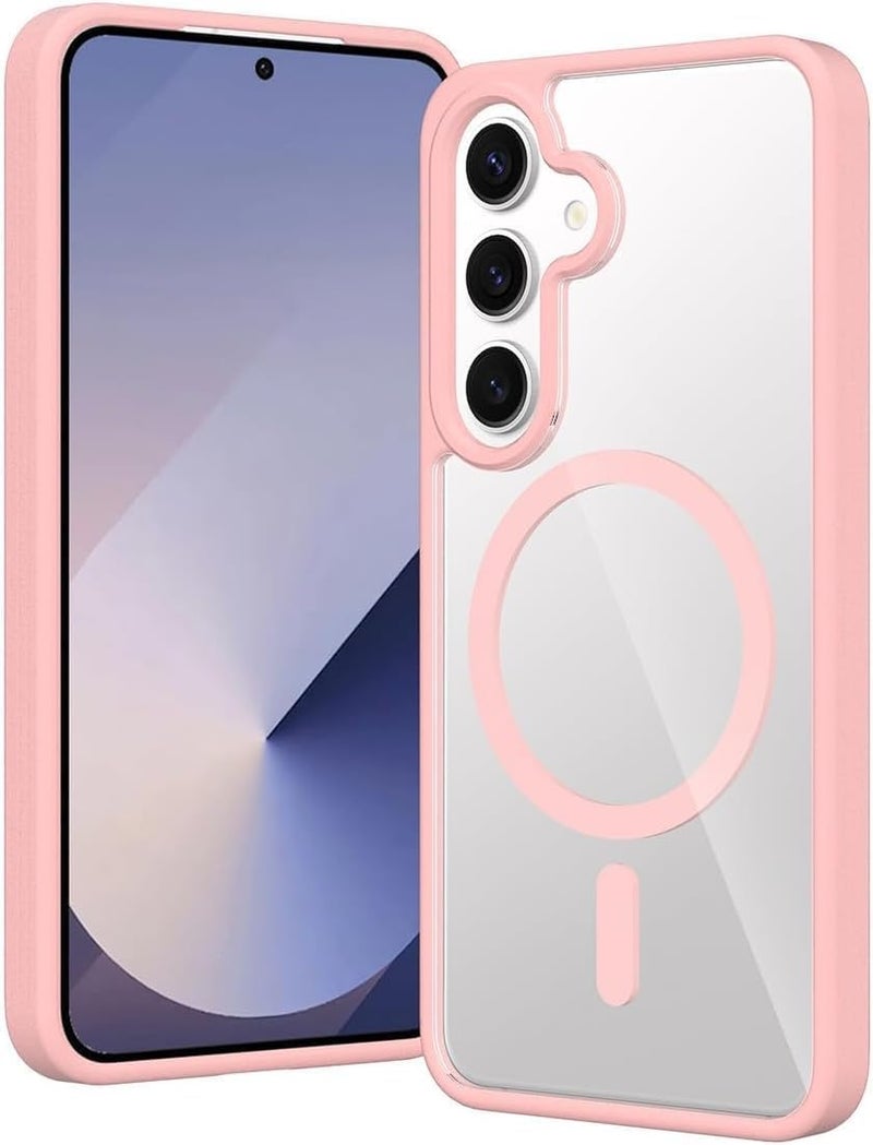 Grabist Phone Case For Samsung Galaxy A16 4G /A16 5G, Crystal Clear Case Not Yellowing, Compatible with MagSafe, Shockproof Transparent Back Cover with Colored Frame (Pink) - Image 3