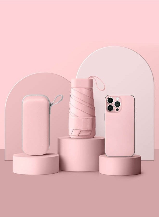 ATRJSZ Mini Umbrella with Capsule Case Sunshine UPF50 for Rainy and Sunny Days - Image 2