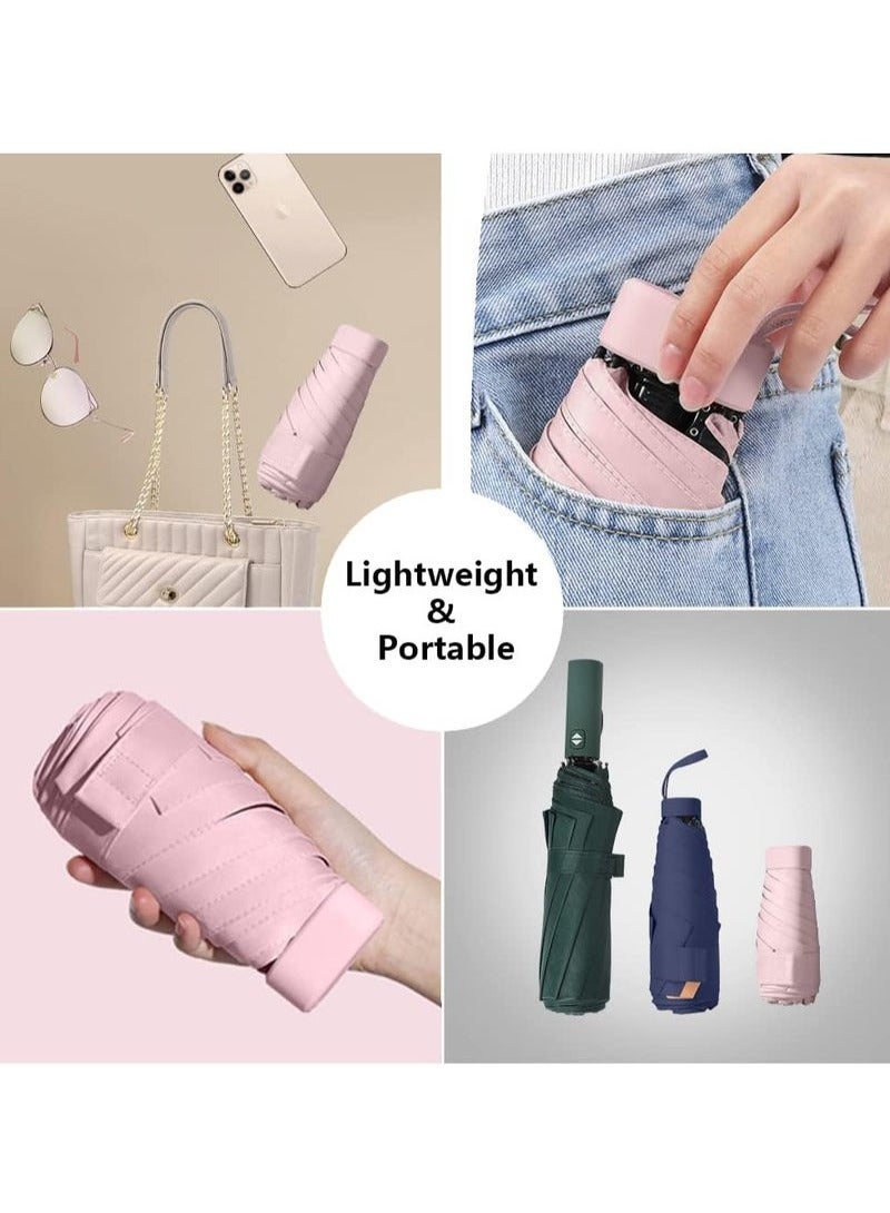 ATRJSZ Mini Umbrella with Capsule Case Sunshine UPF50 for Rainy and Sunny Days - Image 5
