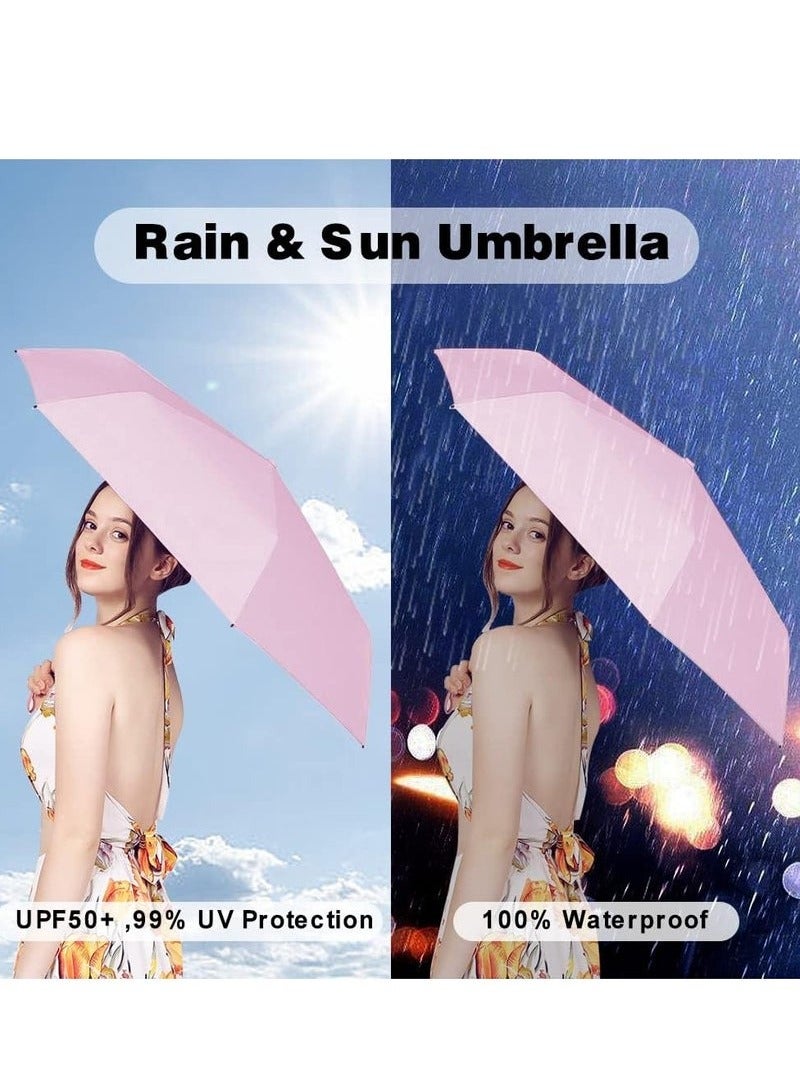 ATRJSZ Mini Umbrella with Capsule Case Sunshine UPF50 for Rainy and Sunny Days - Image 3