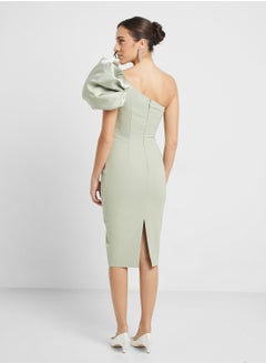 lavish alice One Shoulder Detail Midi Dress  - Image 2
