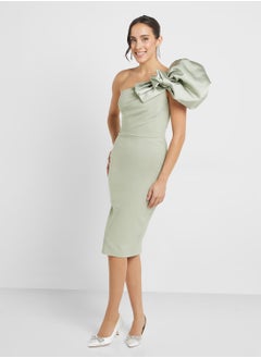lavish alice One Shoulder Detail Midi Dress  - Image 1