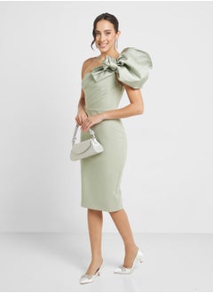 lavish alice One Shoulder Detail Midi Dress  - Image 4