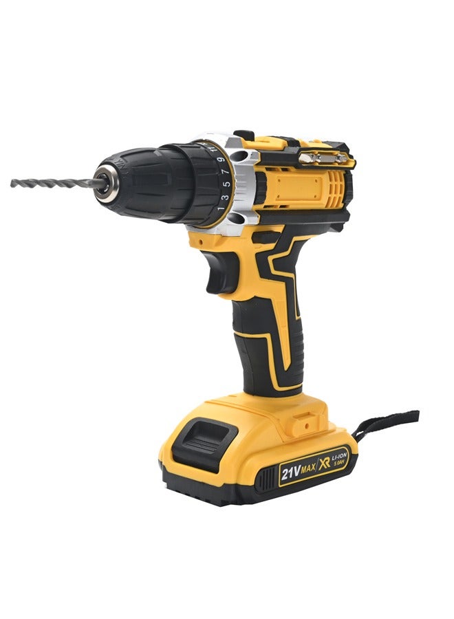 Electric Drill Set - 21Volt With Tools - Cordless Power Drill with 2 Lithium-Ion Batteries, BS Plug Charger, Drill Bits and Hand Tools - For Home Repairs, DIY Projects, Woodworking Maintenance  - Image 5