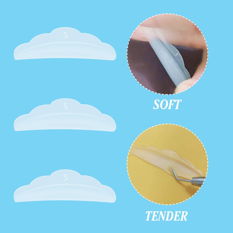 Libeauty Lash Lift Rods, Lash Lift Pads, 6 Pcs SSS Reusable Eyelash Perming Curler Shield Pads, with Premium PU Storage Case for Perfect Lash Lifting - Image 3