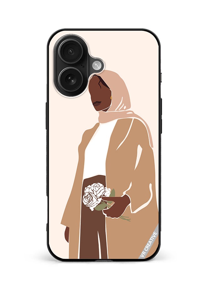 Protective Case Cover For Apple iPhone 16 Woman In Hijab Design Multicolour