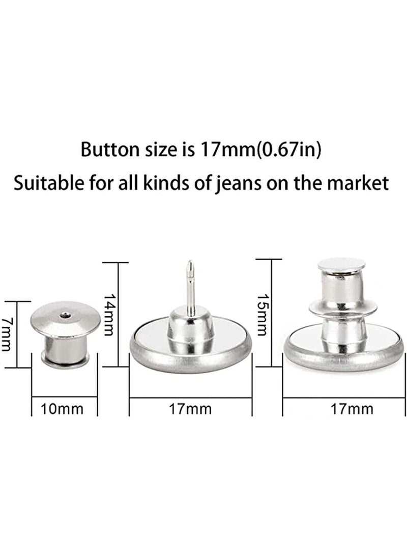 Generic - Button Pin for Jeans No Sew and Tools Instant Jean Pins Pants Replacement Buttons Simple Installation Reusable Adjustable - Image 1