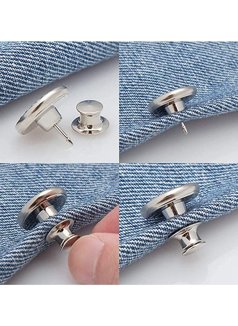 Generic - Button Pin for Jeans No Sew and Tools Instant Jean Pins Pants Replacement Buttons Simple Installation Reusable Adjustable - Image 1