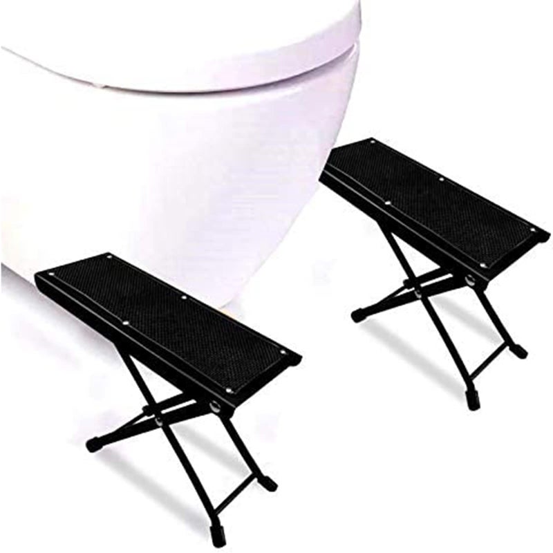 Lassos Boutique FIGO One Pair Folding Squatting Stool  MultiFunction Foldable 79 Height Squatting Toilet Step Stool  MultiFunction Toilet Stool Portable Step for Home Bathroom Black 