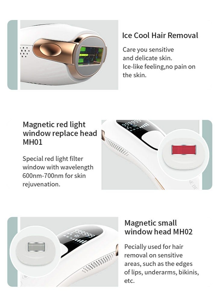 بيرفيي جهاز إزالة الشعر بدون ألم للمناطق الحساسة، نظام نقطة التجميد الحاصل على براءة اختراع لإزالة الشعر والتبريد، 0.8 ثانية ثلج/فلاش للتبريد الفوري، تحقيق إزالة شعر حقيقية بدون ألم - Image 2