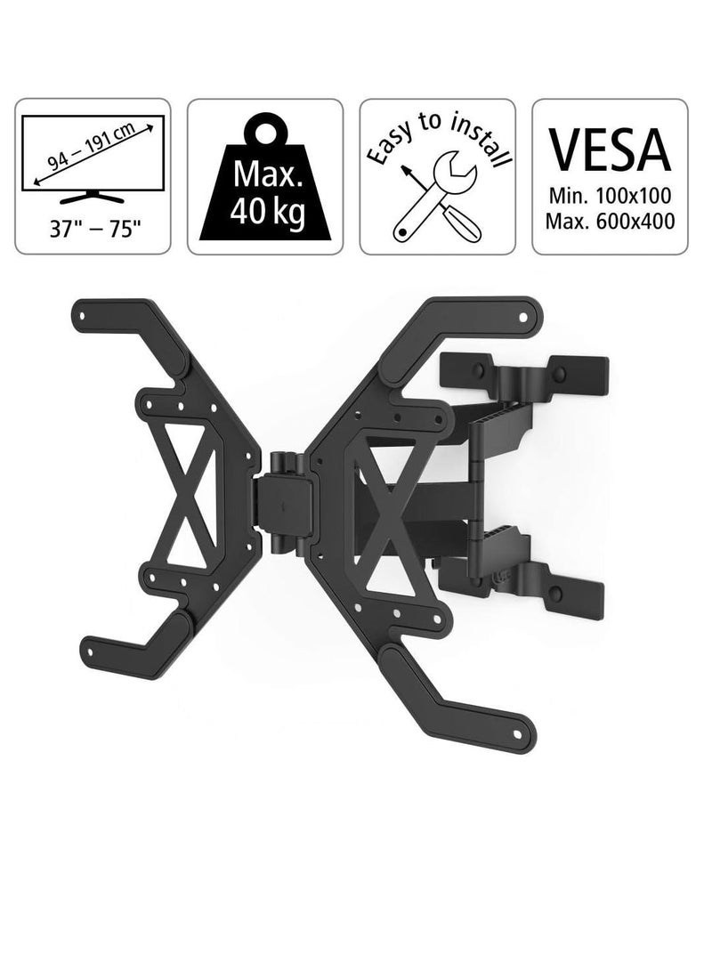 Hama FULLMOTION Ultraslim TV Wall Bracket118064 to 75-Inch Black - Image 2