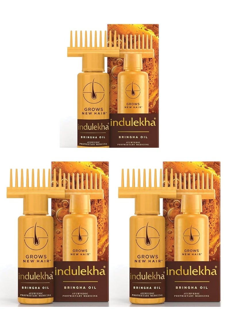 INDULEKHA - Bringha Hair Oil Pack Of Three Each 100ml - Image 1