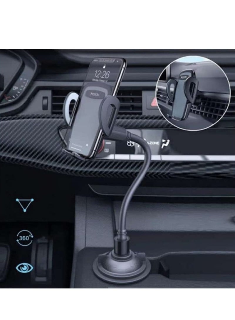 ELTRAZONE C112 Car Cup Holder Long Leg 360 ° Rotation Flexible Arm Gooseneck Car Universal Mobile Holder+Air vent Mount Holder. - Image 2