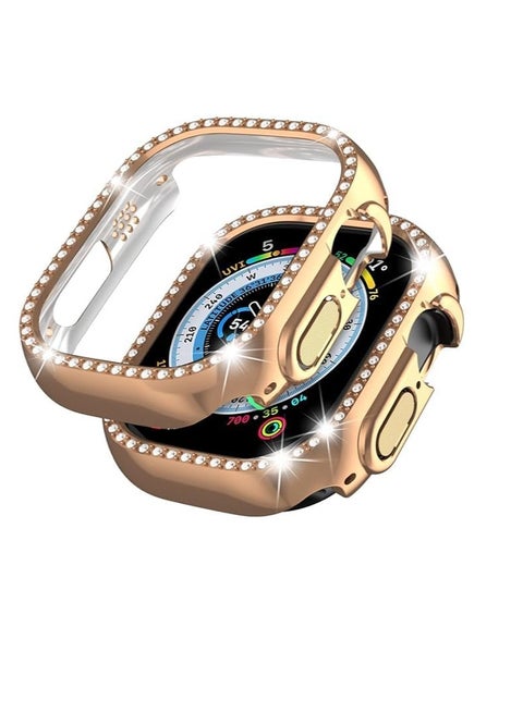 Compatible Apple Watch Ultra Case 49mm[Without Screen Protector], Hard PC Bumper Cover Bling Crystal Diamond Rhinestone Anti-Scratch Protective Case for iWatch Ultra 49mm