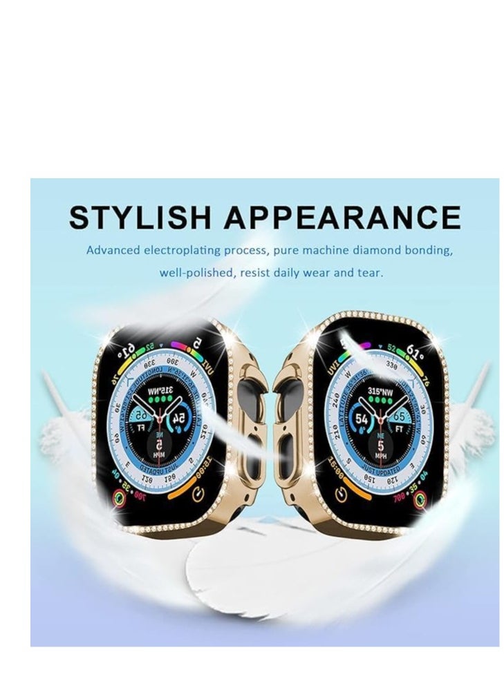 Generic Compatible Apple Watch Ultra Case 49mm[Without Screen Protector], Hard PC Bumper Cover Bling Crystal Diamond Rhinestone Anti-Scratch Protective Case for iWatch Ultra 49mm  - Image 3