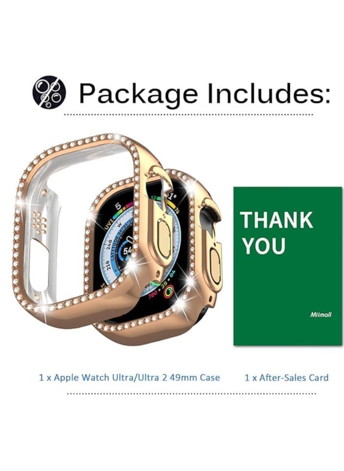 Generic Compatible Apple Watch Ultra Case 49mm[Without Screen Protector], Hard PC Bumper Cover Bling Crystal Diamond Rhinestone Anti-Scratch Protective Case for iWatch Ultra 49mm  - Image 2