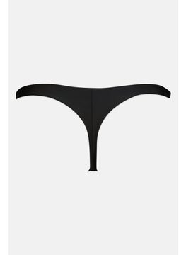 Lefties Women Plain Pull On Thong Panties, Black  - Image 2