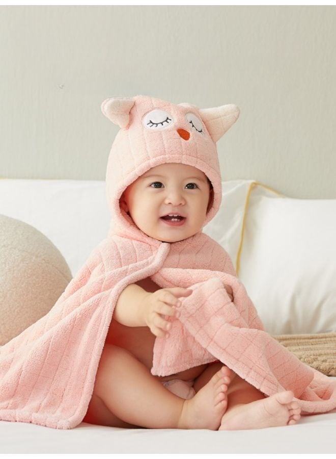 TEN-M JOURNEY Baby Hooded Bath Towel, Natural Cotton Bamboo Baby Towel, Ultra Absorbent Baby Towel with Ears, Soft Baby Stuff Shower Gifts for Babies, Infant, Toddler and Kids Owl Style Towel - Image 1