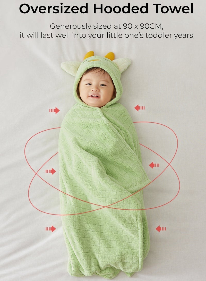 TEN-M JOURNEY Baby Hooded Bath Towel, Natural Cotton Bamboo Baby Towel, Ultra Absorbent Baby Towel with Ears, Soft Baby Stuff Shower Gifts for Babies, Infant, Toddler and Kids Owl Style Towel - Image 3