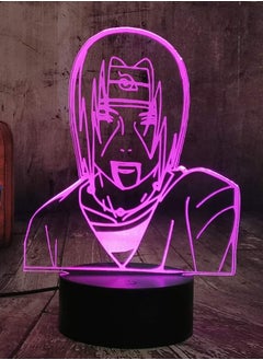 althiqahkey Multicolour Naruto Anime Night Light Uchiha Itachi Model LED Deak Lamp for Naruto Fans Gift LED Night Light for Kids Room Decor 3D Illusion Lamp 16 Color Change with Remote  - Image 3
