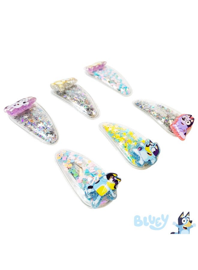 Luv Her Bluey Hair Accessories For Girls 6Pc Bluey Cute Hair Clips For Girls With Favorite Bluey Character Charms Magical Confetti Hair Clips Bluey Costume Toddler Hair Clips Bluey Toys Ages 3+ - Image 2