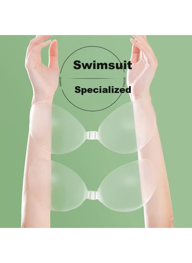 Yuzhaolin Transparent Chest Sticker Women's Underwear Swimsuit Bikini Special Invisible Small Chest Push-up Enlargement Silicone Waterproof For Summer Beach - Image 1