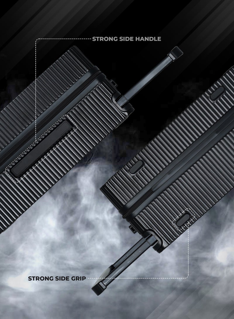 PARAJOHN عربة سفر واسعة سترادا مع قفل TSA - أسود - Image 3