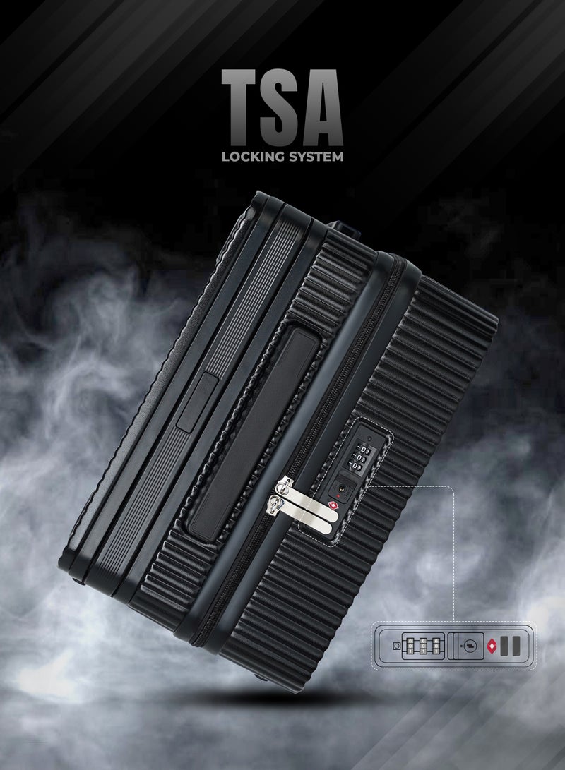 PARAJOHN عربة سفر واسعة سترادا مع قفل TSA - أسود - Image 5