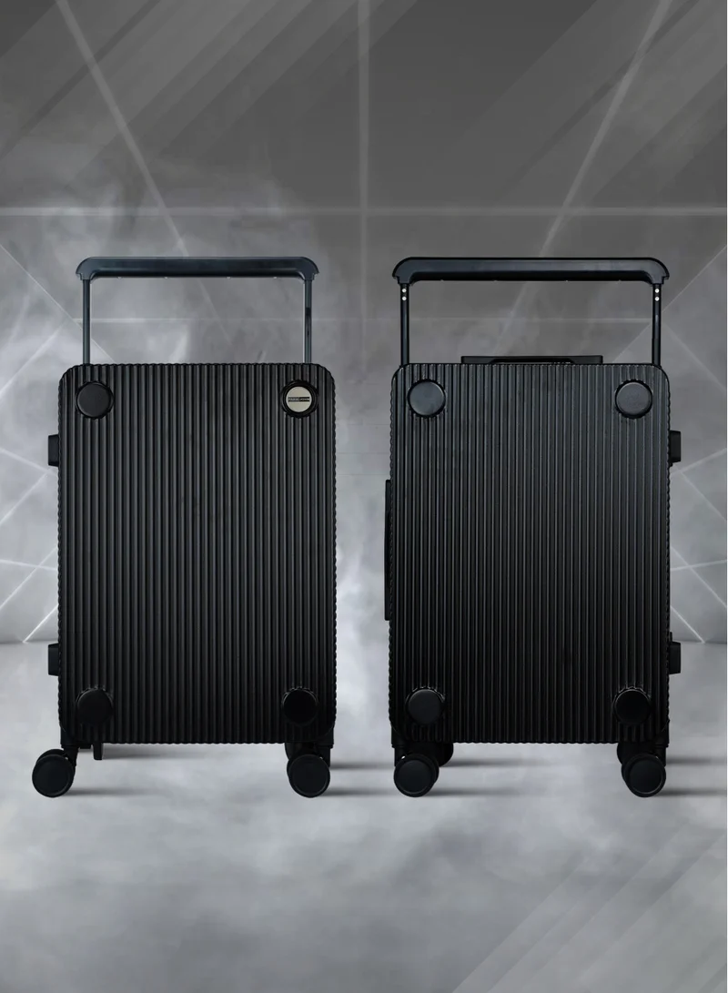 بارا جون Strada Wide Trolley Spinner Cabin Luggage with TSA-Lock - Black