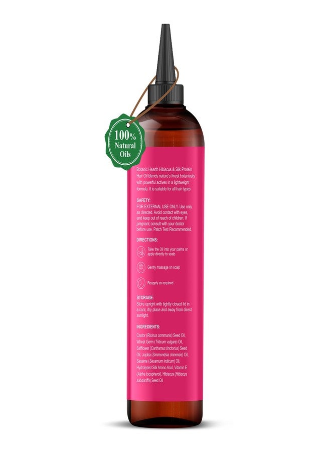 Botanic Hearth Hibiscus & Silk Protein Hair Oil (6.7 fl oz) | Hydrating and Strengthening Hair Treatment for Smooth, Shiny, and Healthy-Looking Hair | Paraben Free | Suitable for All Hair Types - Image 5
