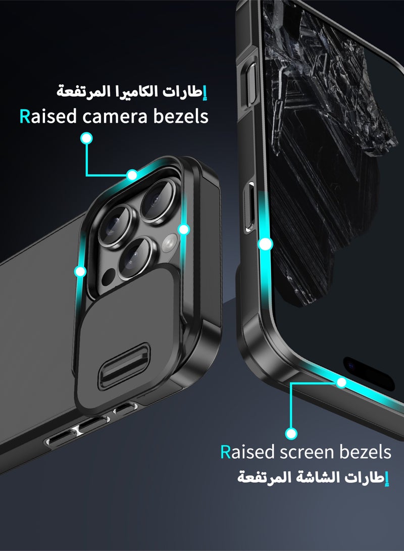 عش زي غطاء iPhone 16 Pro Max المنزلق - مصراع الكاميرا الخاص بالخصوصية + الحماية المزدوجة، زوايا وسائد هوائية 360° وحواف مرنة، مقاوم لبصمات الأصابع والزيوت، إطارات مرتفعة لحماية العدسة/الشاشة، متوافق مع الشحن اللاسلكي، قشرة داخلية ناعمة + غطاء خارجي صلب - Image 5