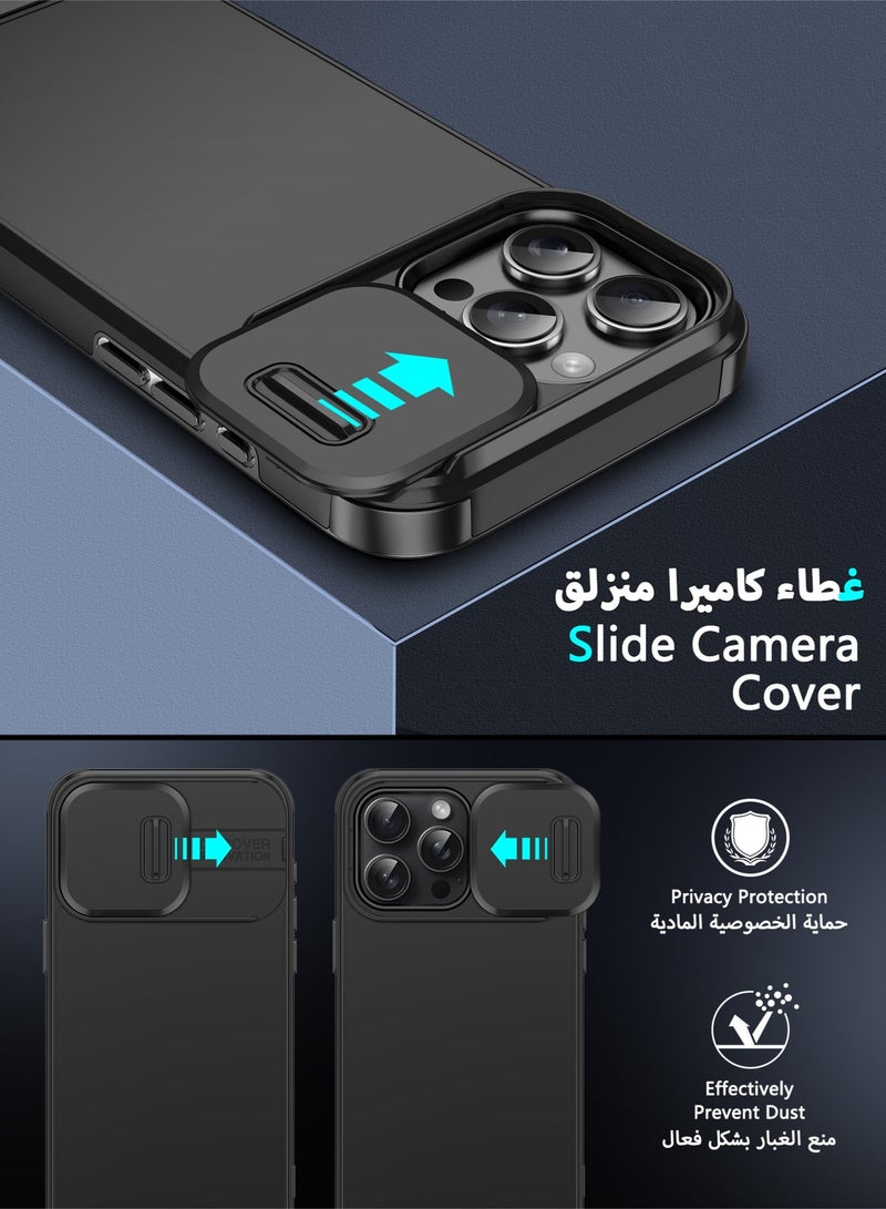 عش زي غطاء iPhone 16 Pro Max المنزلق - مصراع الكاميرا الخاص بالخصوصية + الحماية المزدوجة، زوايا وسائد هوائية 360° وحواف مرنة، مقاوم لبصمات الأصابع والزيوت، إطارات مرتفعة لحماية العدسة/الشاشة، متوافق مع الشحن اللاسلكي، قشرة داخلية ناعمة + غطاء خارجي صلب - Image 2