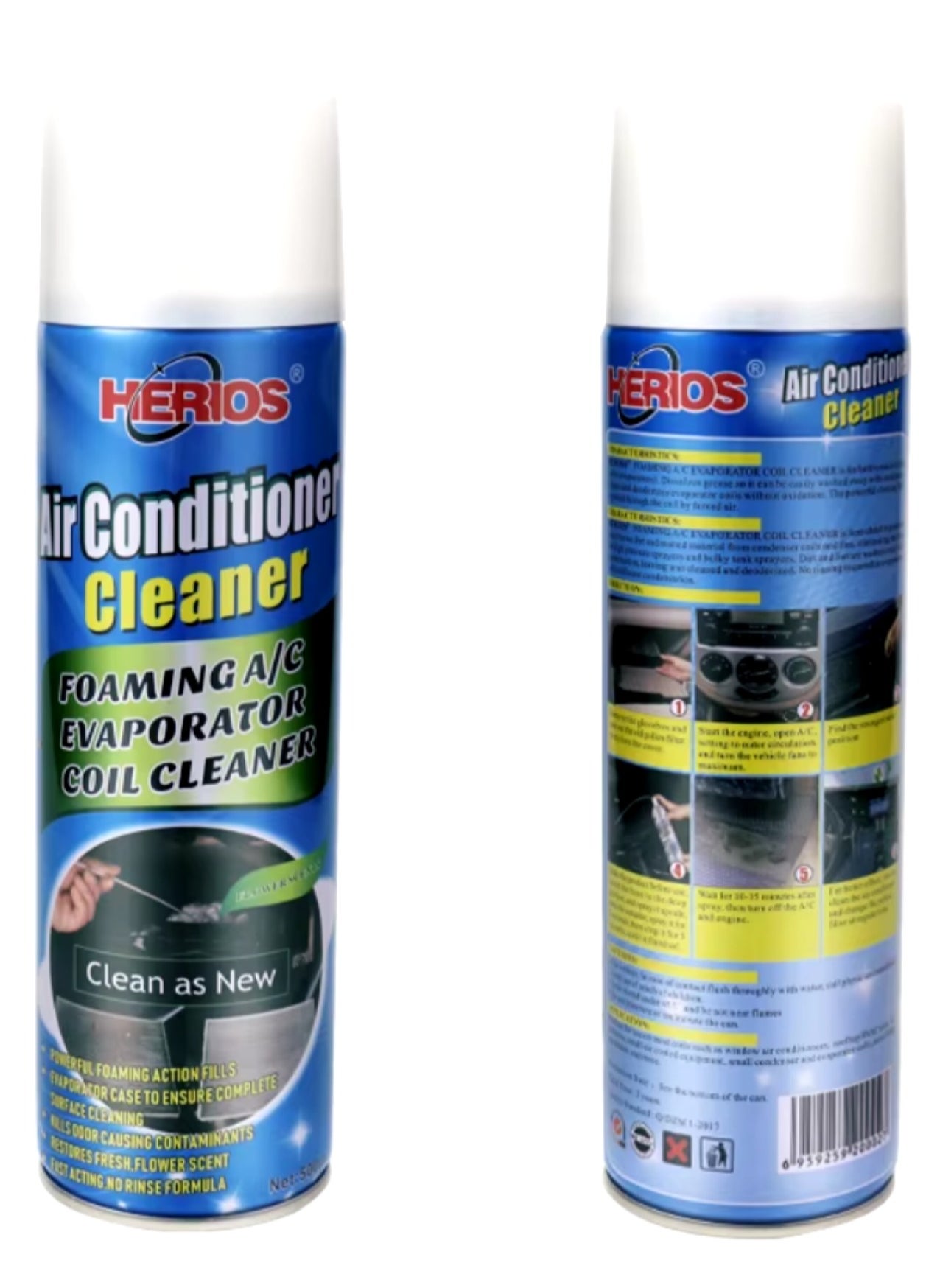 HERIOS Herios AC Vent Cleaner with Flower Fragrance, 500ml, Removes Musty Odours, Dust & Dirt, Promotes Clean Airflow 