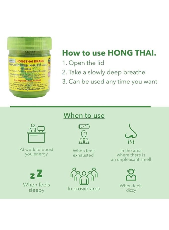 HONG THAI Compound Thai Herb Inhalant, Pack of 5, (Packaging May Vary) - Image 3