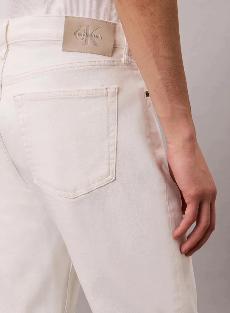 Calvin Klein CHALK WHITE Classic Tapered Jeans for Men | Best Price UAE