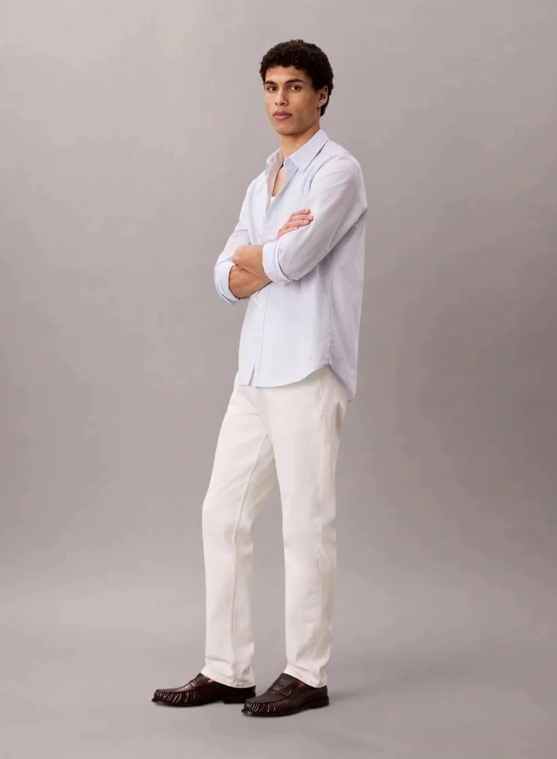 Calvin Klein CHALK WHITE Classic Tapered Jeans for Men | Best Price UAE