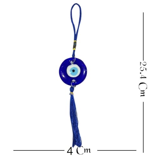 DT DECTONE Pack of 2 Handcrafted Evil Eye Hanging Nazar Battu, Evil Eye Hanging for Car and Home Enterence, Fengshui Item for Positive Energy Wall Hanging 10 x 2 inches - Image 2