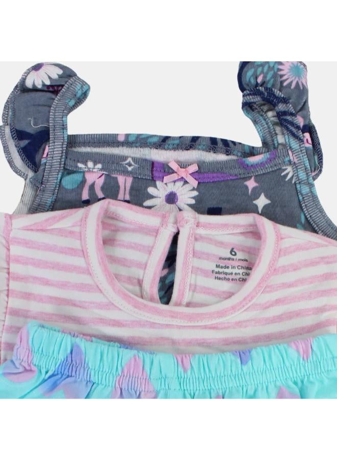 carter's Baby Girls Cotton 3-Piece Outfit Set – Pink with Stripes and Unicorn Design - Image 3